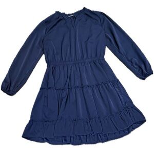 👗🌿 BTFBM‎ Navy Tiered Ruffle Midi Dress | XL | Boho Cottagecore Romantic Vibes